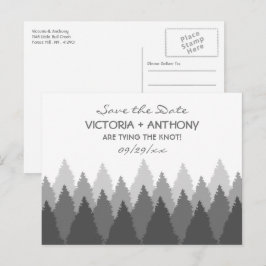 Grey Forest Range Woodland Bruiloft Save The Date Briefkaart