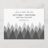 Grey Forest Range Woodland Bruiloft Save The Date Briefkaart (Voorkant)
