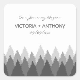 Grey Forest Range Woodland bruiloft Vierkante Sticker