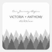 Grey Forest Range Woodland bruiloft Vierkante Sticker (Voorkant)