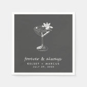Grey Forever Altijd Trouwcocktail Servet (Voorkant)