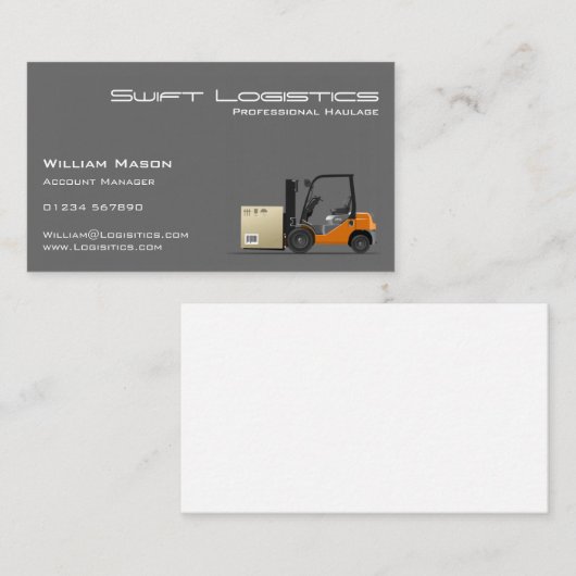 Grey Forklifts Logisitititc Carte de visite profes (Devant / Derrière)