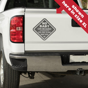 Grey Funny Geen Baby aan boord Adult Attentie Bump Sticker