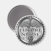 Grey Future Nurse nom personnalisé Aimant (Recto/Verso)