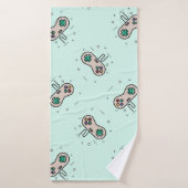 Grey game joystick op blauw badhanddoek (Badhanddoek)