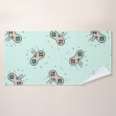 Grey game joystick op blauw badhanddoek (Badhanddoek)