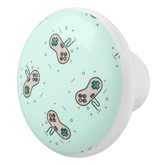 Grey game joystick op blauw keramische knop (Rechts)