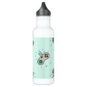 Grey game joystick op blauw waterfles  (Links)