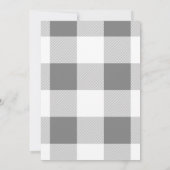 Grey Gingham, Geometric Pattern, Birthday Party Kaart (Achterkant)