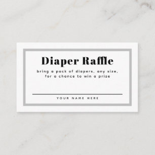 Grey Gingham Plaid Baby shower Luier Raffle Informatiekaartje
