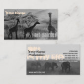 Grey Giraffe Elefant Afbeelding Moderne Kunstenaar Visitekaartje (Voorkant / Achterkant)