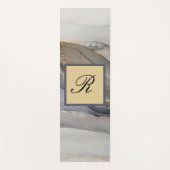 Grey Gold Black Marble  Elegant Monogram Yogamat (Voorkant)