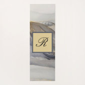 Grey Gold Black Marble  Elegant Monogram Yogamat (Achterkant)