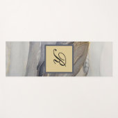 Grey Gold Black Marble  Elegant Monogram Yogamat (Voorkant (horizontaal))