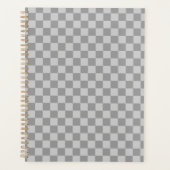 Grey Gray Checkered Checkerboard Planner (Voorkant)