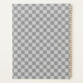 Grey Gray Checkered Checkerboard Planner (Achterkant)