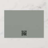 Grey Green Calligraphy Trouwwebsite QR CODE RSVP Kaartje (Achterkant)