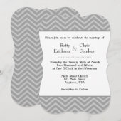 Grey Grey Chevron Invitations de mariage (Devant / Derrière)