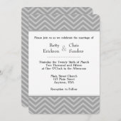 Grey Grey Chevron Invitations de mariage (Devant / Derrière)