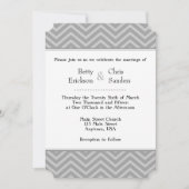 Grey Grey Chevron Invitations de mariage (Devant)