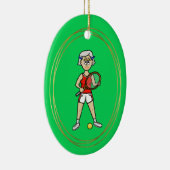 Grey Hair Vrouw Tennis Player Ornament (Rechts)