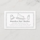 Grey Hand-Drawn Ski Baby Boek Aanvraag Informatiekaartje (Voorkant)