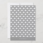 Grey Hanukkah Stars of David Pattern Holiday Party Kaart (Achterkant)