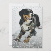 Grey Happy Howlidays Pet Lover Carte photo de vaca (Devant)