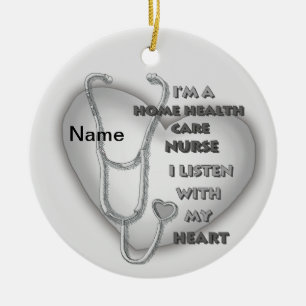 Grey Heart Health Care Nurse Keramisch Ornament