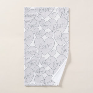 Grey Heart Love Mariage Élégant