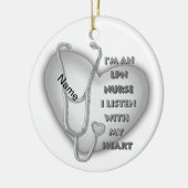 Grey Heart LPN Nurse Keramisch Ornament (Links)