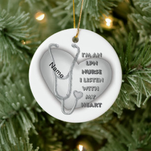 Grey Heart LPN Nurse ornament