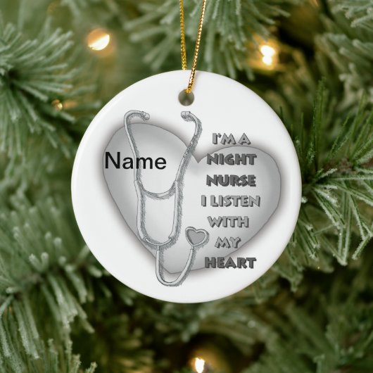 Grey Heart Night Nurse Keramisch Ornament (Boom)