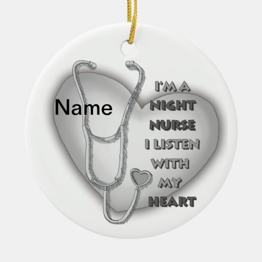 Grey Heart Night Nurse Keramisch Ornament (Voorkant)