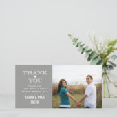 Grey Heart Trouwfoto Dank u kaarten (Staand voorkant)