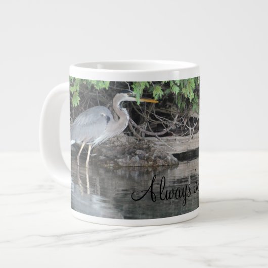 Grey Heron Bird Jumbo Beker (Voorkant links)