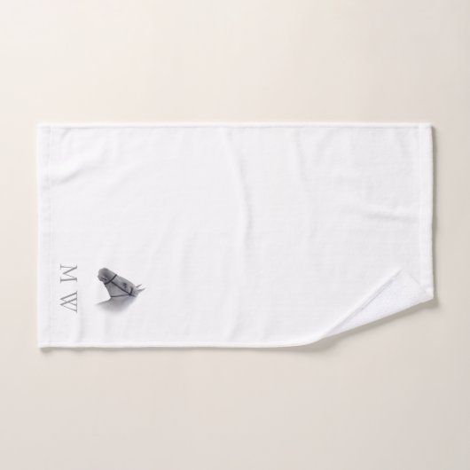 Grey Horse Design Monogrammed (Serviette à main)