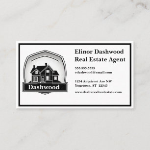 Grey House en Shield Logo makelaar Visitekaartje