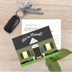 Grey House Facade New Address Briefkaart