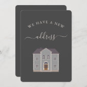 Grey House Personnalisé Nouveau Faire-part d'adres (Devant / Derrière)