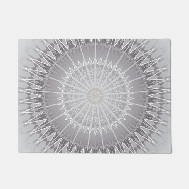 Grey Hues Mandala Geometric Deurmat (Voorkant)