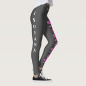 Grey Indiana State Flower Peony Leggings (Rechts)