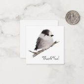 Grey Jay Bird Merci Carte Note (Devant/Arrière en situation)