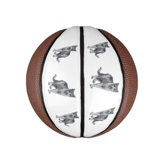 Grey kitten basketbal (Verticaal)