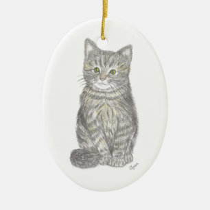 Grey Kitten Ornament
