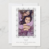 Grey Lace Effect Chic Frame Flower Girl Bridesmaid (Voorkant)