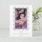 Grey Lace Effect Chic Frame Flower Girl Bridesmaid (Staand voorkant)