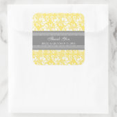 Grey Lemon Damask Dank u bruiloft gunst Labels (Tas)