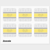 Grey Lemon Damask Dank u bruiloft gunst Labels (Vel)