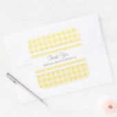 Grey Lemon Gingham Dank u bruiloft gunst Labels (Envelop)
